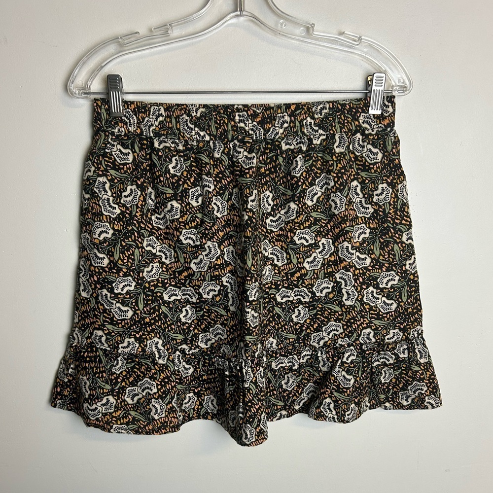 Rachel‎ Zoe 100% Linen Mini Skirt Size M Breathable Natural Ruffle hem